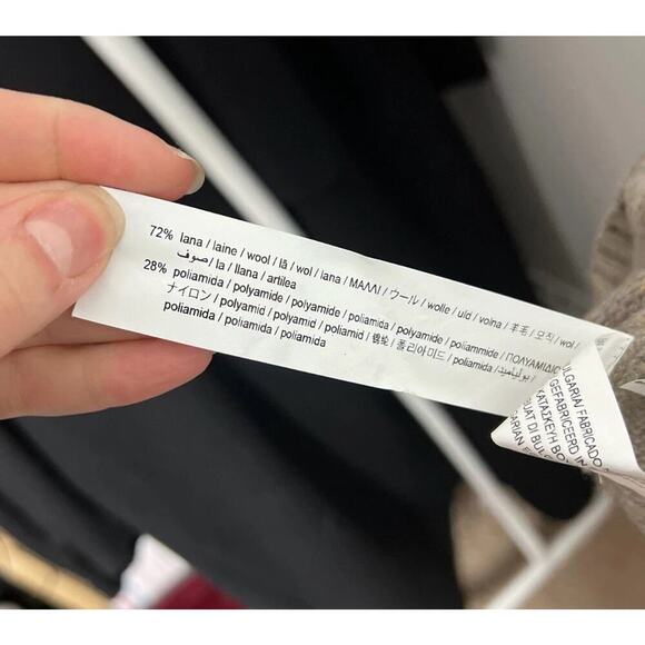 Zara Wool Blend Turtleneck Sweater Taupe Brown Knit Pullover Size XL Women’s - Picture 2 of 5